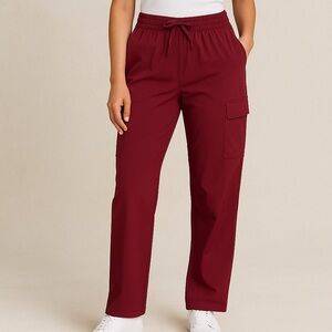 NWT - Mondetta Cargo Straight Leg Pants - Moisture Wicking, Size M - Maroon